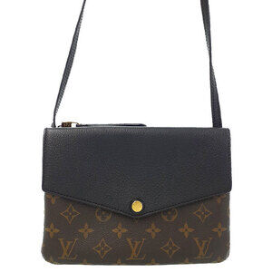 Louis Vuitton Monogram Leather Brown Twice Shoulder Bag